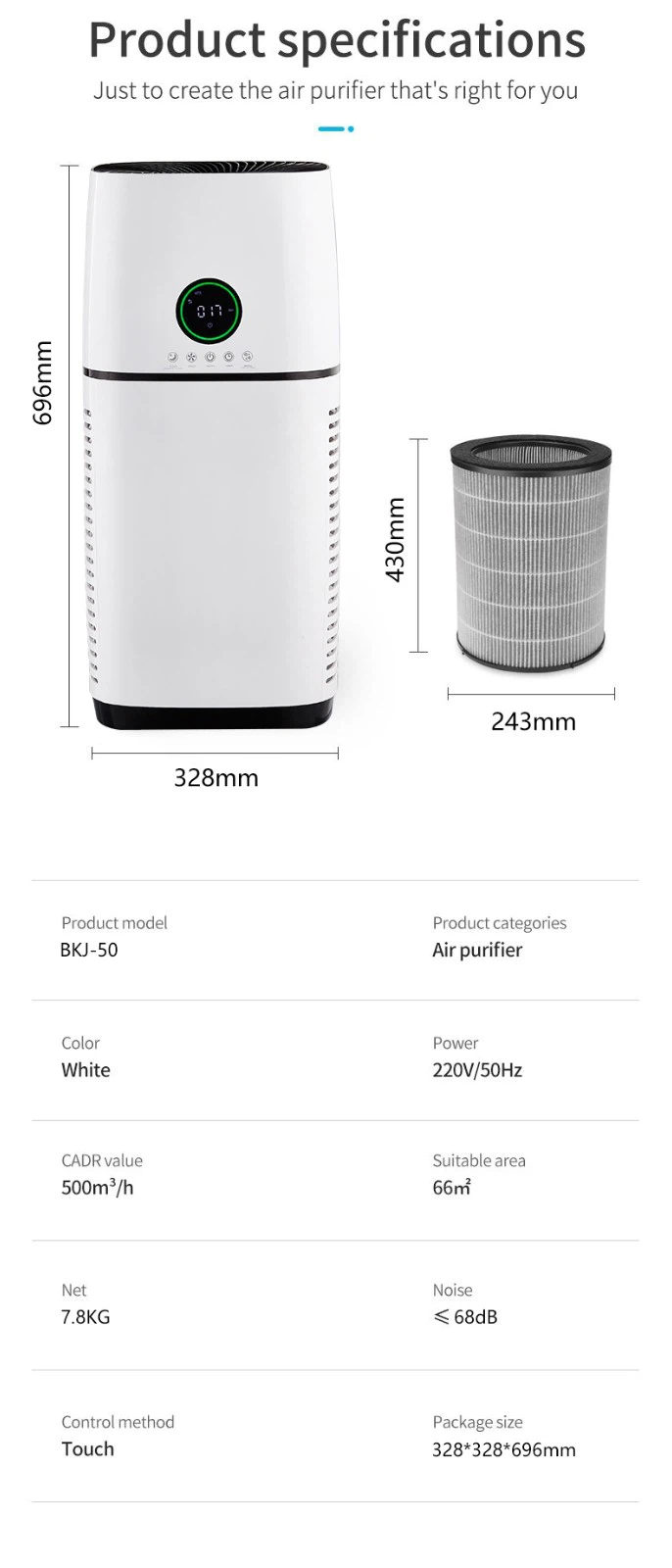 BKJ-500 Commerical Air Purifier With Handles